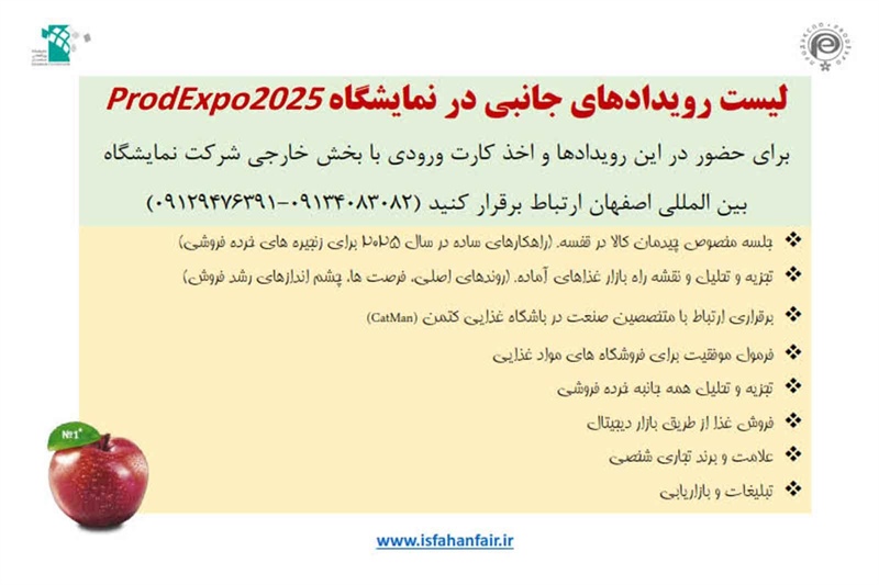 لیست رویدادهای جانبی در نمایشگاه ProdExpo2025